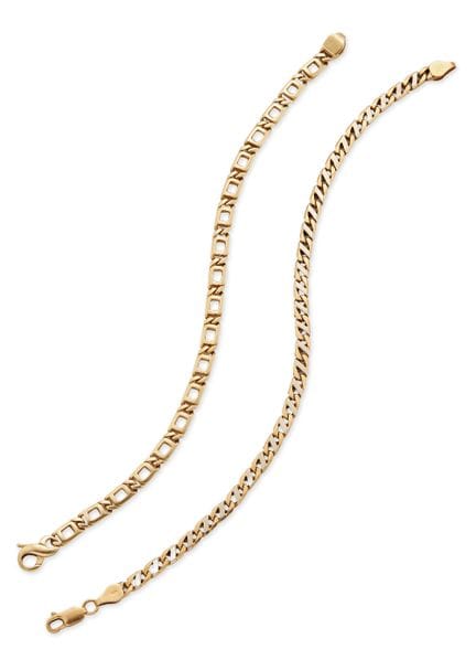 Deux bracelets en or 18 carats, comprenant : un br