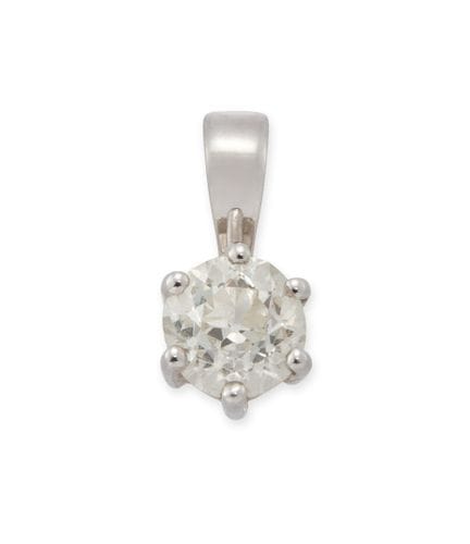 Pendentif en or blanc 18 carats serti d'un diamant
