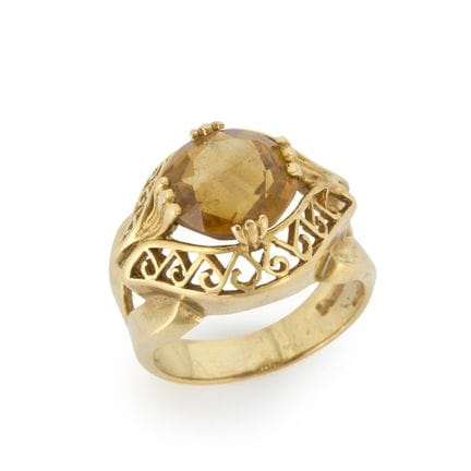 Bague en or 9 carats sertie d'une seule citrine, l
