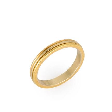 Cartier. Bague à trois rangées de bandes tricolore