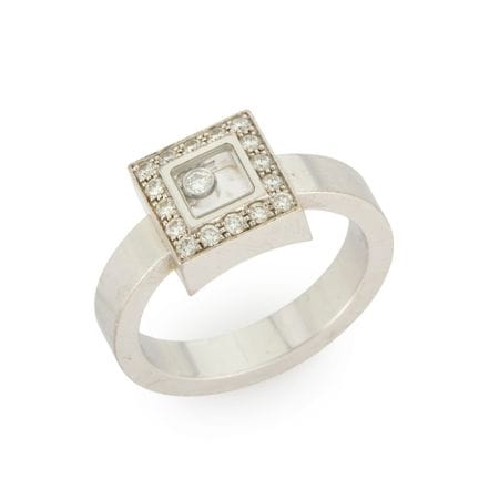 Chopard. Bague « Happy Diamonds » en or blanc 18 c