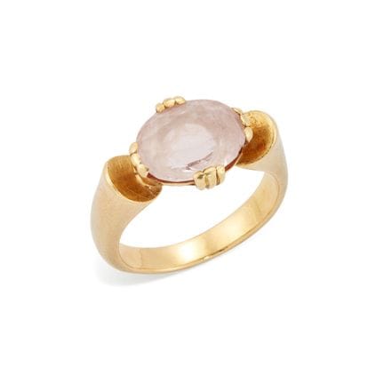 Bague sertie d'une seule morganite, la morganite o