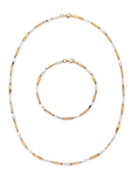 Un bracelet et un collier en or 9 carats et en or 