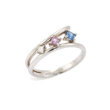Bague en or blanc 18 carats sertie de diamants, de