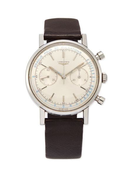 Longines. A stainless steel manual wind chronograp