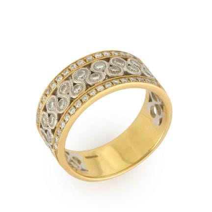 Bague en or 18 carats sertie de diamants, avec au 