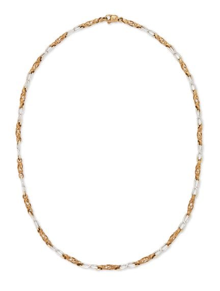 Collier en or blanc et or 9 carats, composé d'une 