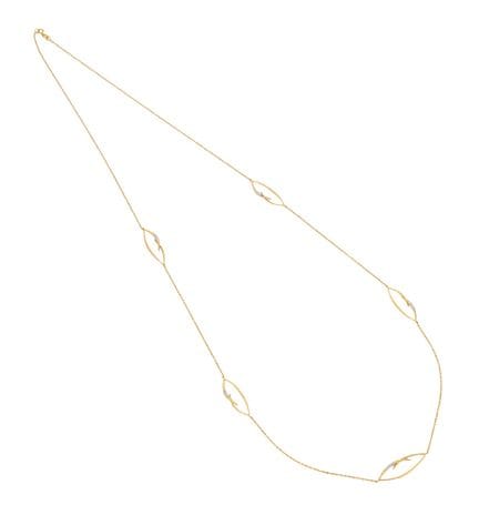 Collier en or 14 carats serti de diamants, composé