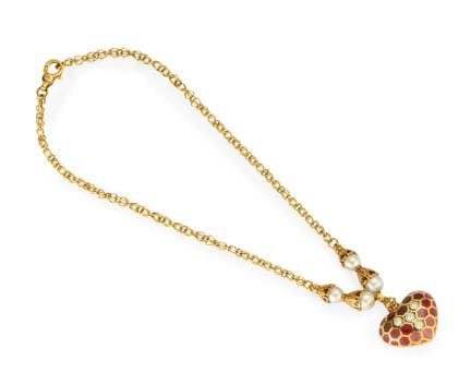 Collier composé de diamants, de perles de culture 