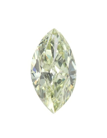 Un diamant non monté, de couleur jaune-vert, taill