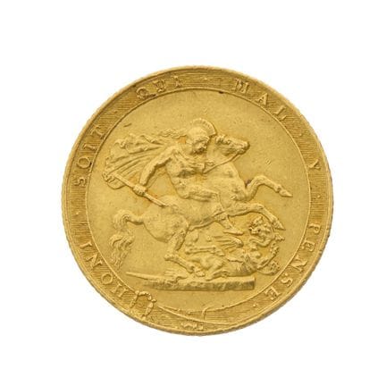 Une pièce de monnaie « sovereign » en or de George