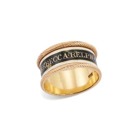 Bague de deuil en or 18 carats de l'époque de Geor