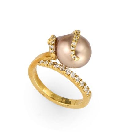 Bague de couple en perles de culture et diamants, 