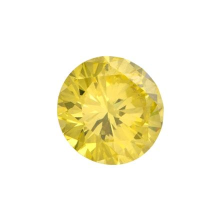 Un diamant jaune traité, taille brillant, non mont