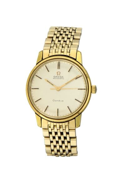 Omega. A gold plated automatic bracelet watch with