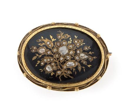 Broche du XIXe siècle en or, diamants et émail, re