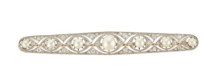 Broche en forme de barre de la Belle Époque, en pl