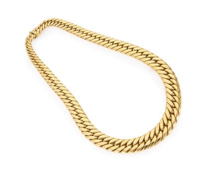 UnoAErre. Collier à maillons creux gradués, avec f