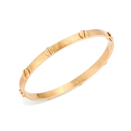 Alan Gard. Bracelet rigide à charnière en or 9 car