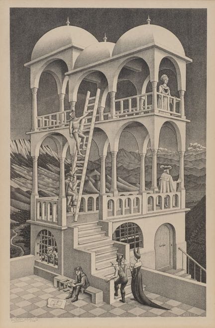 M.C. Escher (1898-1972)
«Belvedere»/«Belvédère», f