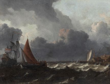 Aernout Smit (1641/2–1710)
Kleines Schiff, das bei