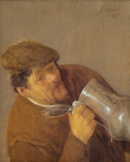 Adriaen van Ostade (1610-1685)
Drunkard holding a 