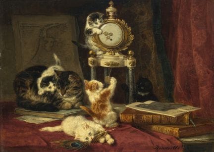 Henriëtte Ronner-Knip (1821–1909)
„Spielzeit“, sig