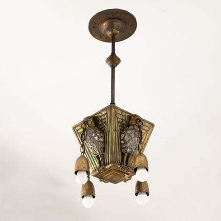 Germany, Ceiling light with birds of prey, circa 1