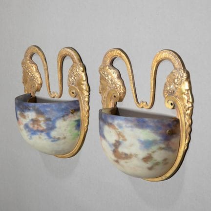 Muller Frères, Lunéville, Pair of wall sconces wit