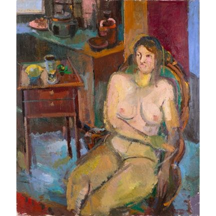 布鲁诺·穆勒-利诺（1909-1997），《艺术家工作室中的坐姿女性裸体》
布鲁诺·穆勒-利诺（19