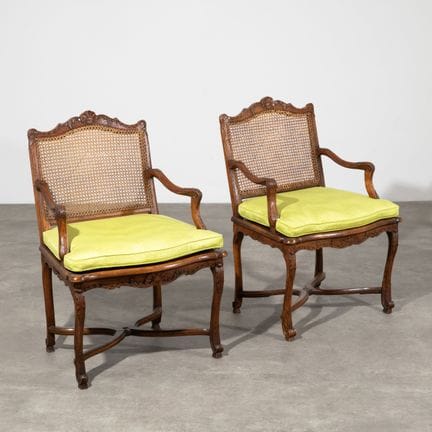 France. 18th century., Pair of Louis XV armchairs.