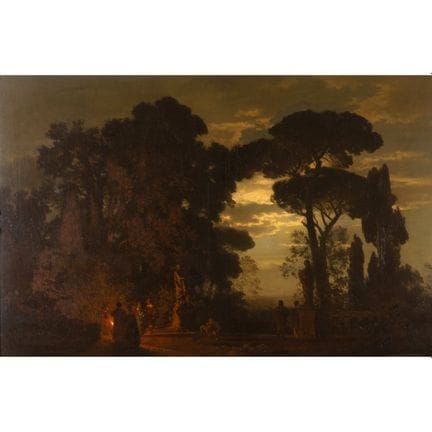 Oswald Achenbach (1827-1905), Evening in the Villa