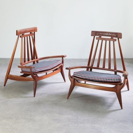 Paul McCobb (attribuito), 2 rare poltrone da salot