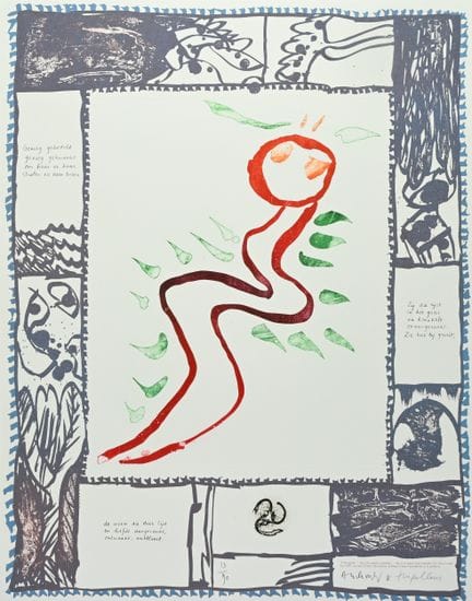 皮埃尔·阿列钦斯基（1927），彩色石版画与蚀刻版画，《A deux mains》，1997年，编号