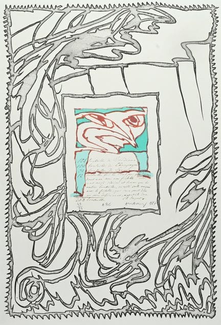 皮埃尔·阿列钦斯基（1927），5幅彩色蚀刻版画和石版画套装，《通信ABC》，1987年，编号49/