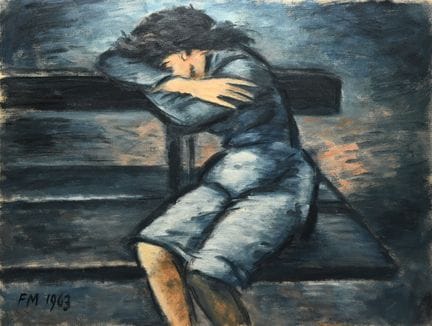Frans MASEREEL (1889-1972), óleo sobre tabla, «Des