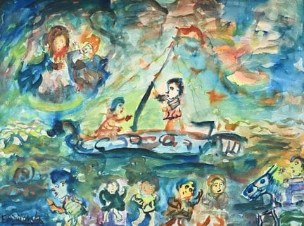Ernest VAN DEN DRIESSCHE (1894-1985), aquarelle, «