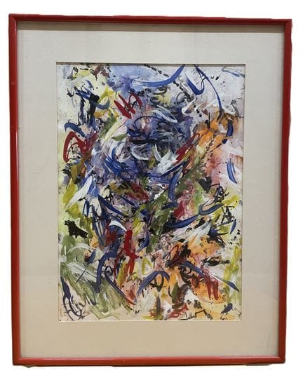 Louise JALBERT, *Rhythm in Blue*, gouache, signed 