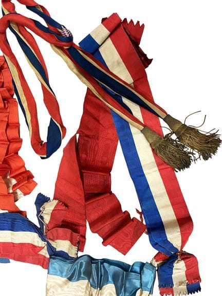Set of tricolor scarves. Late 19th century, early 
