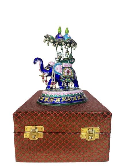Ceremonial royal elephant statuette made of polych