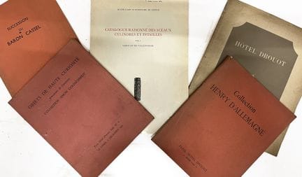 A collection of public auction catalogs from the 1