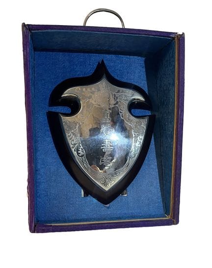 CHINA: A silver plated honorary or presentation pl