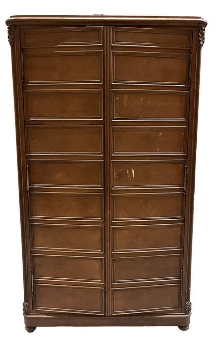 A set of four large display cabinets made of walnu