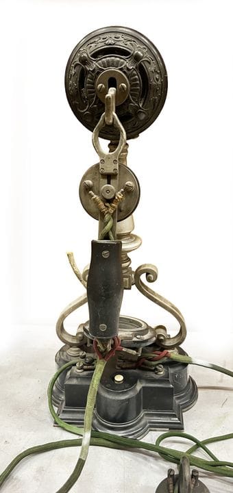 Berthon Ader-style desk phone. Base made of black 