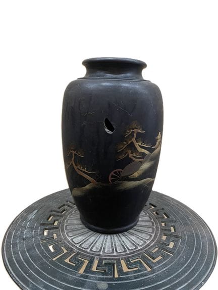 Set consisting of two glazed stoneware tobacco jar