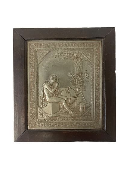 A pewter plaque depicting the Allegory of Prudence