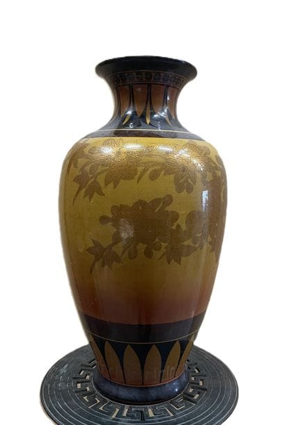 Large, egg-shaped vase with a long, flared neck, m