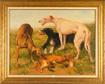 Scuola del XX secolo
Cani da caccia e la loro pred