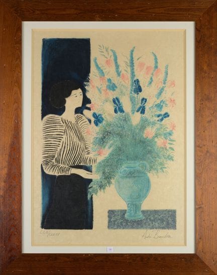 André BRASILIER (1929–2026)
Frau mit Blumenstrauß
