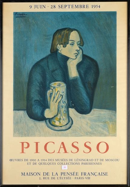 Lithografiertes Plakat für die PICASSO-Ausstellung